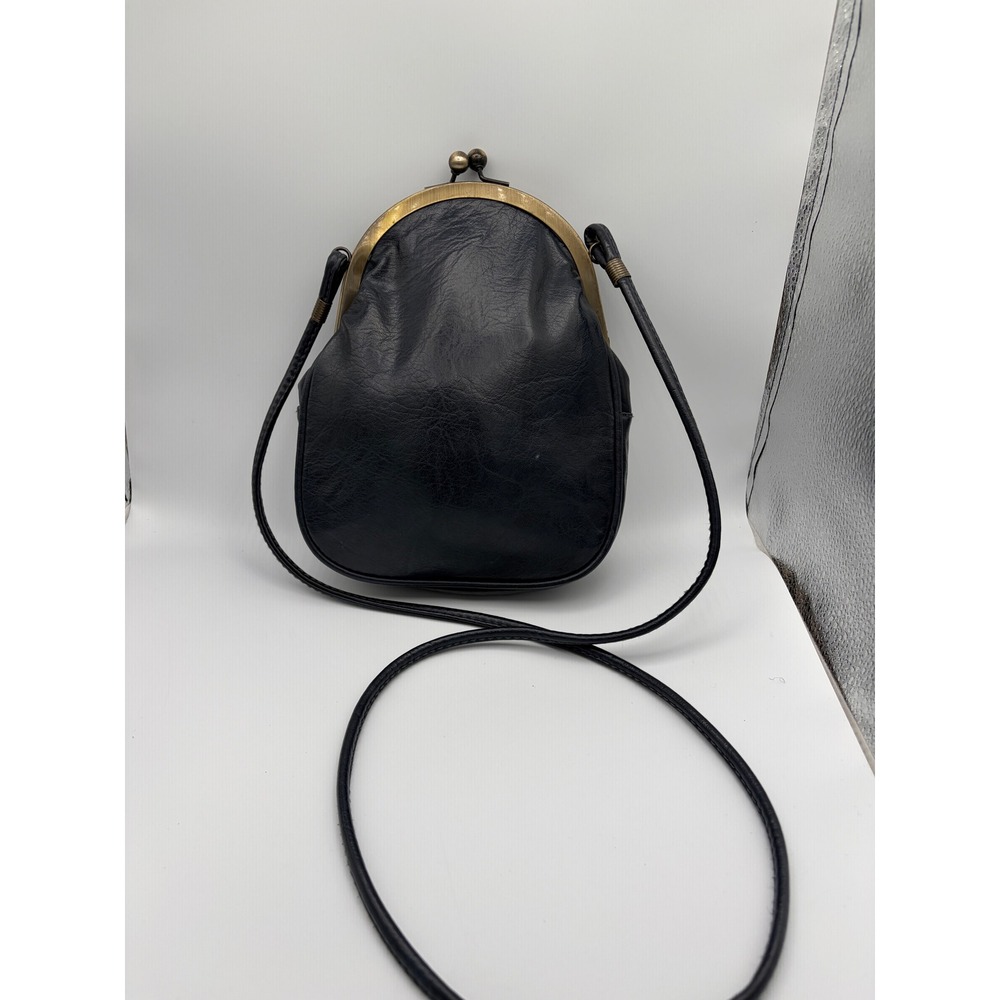 Navy Blue Kiss Lock Crossbody Mini Bag Boho Cottagecore Vintage Retro - Picture 2 of 7